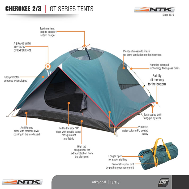 NTK Cherokee GT 2/3 Person Tent | NTK USA
