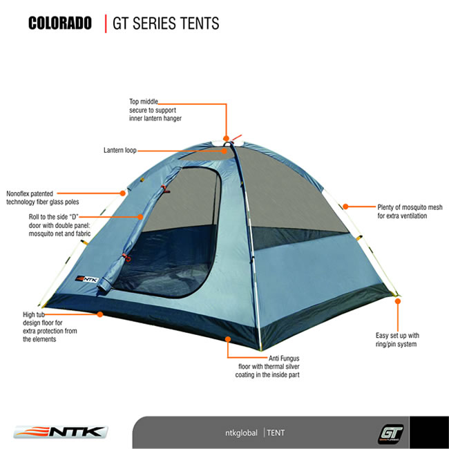 NTK Colorado GT 5/6 Person Dome Tent 100% Waterproof