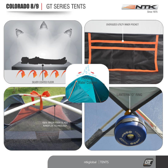 NTK Colorado 8/9 Person Large Dome Camping Tent