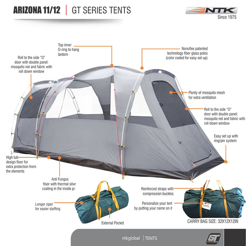 Arizona GT 11/12 Family Camping Tent + Free Hammock