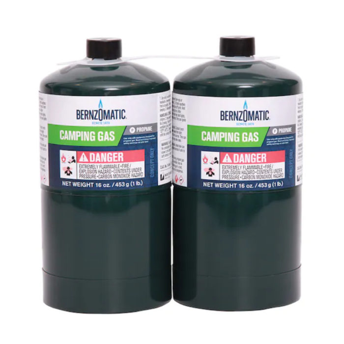 BernzOmatic Propane Gas Fuel Cylinders 1lb - 2 Pack