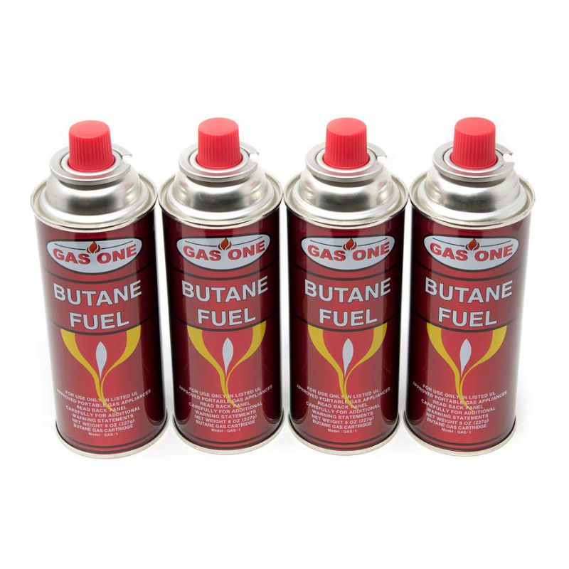 4 Pack Butane Cartridge 227g for Camping Stove